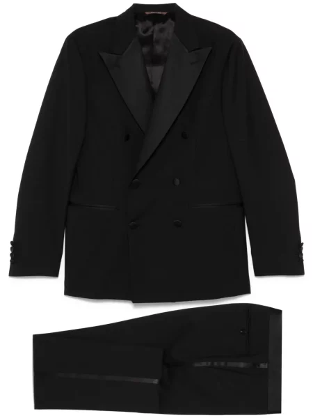 Costum Canali din satin de costum negru