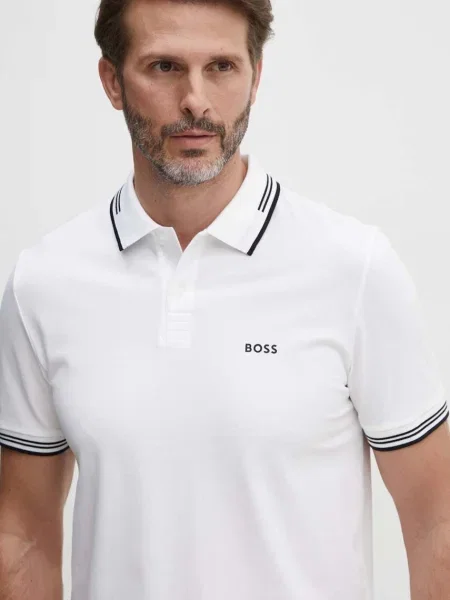 BOSS Green polo Paul biała