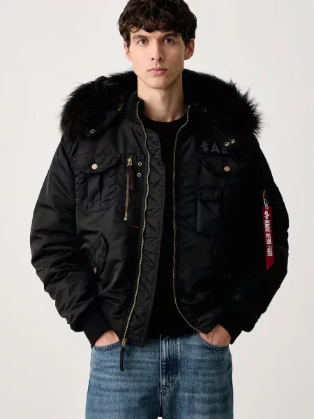 Alpha Industries geacă bomber pentru bărbați Aviation Jackets Deflector negru