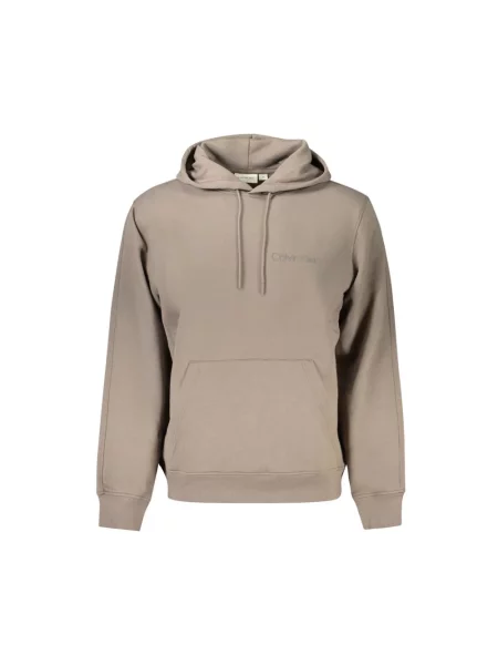 Bluza z kapturem Calvin Klein brązowa