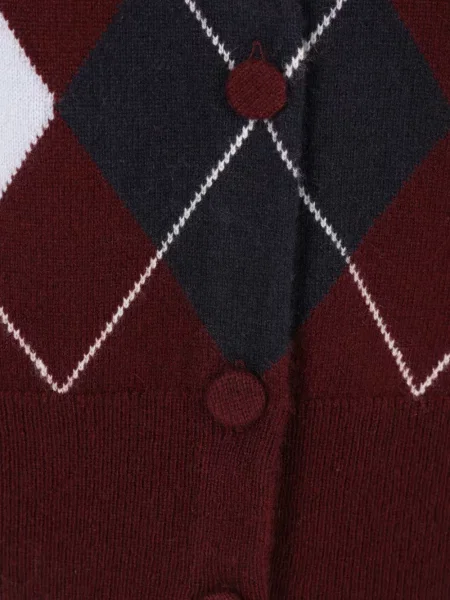 Cardigan Arch4 din cașmir cu model argyle roșu