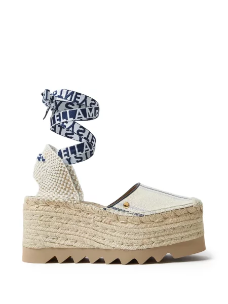 Prugaste espadrile Stella Mccartney s platformom bijela