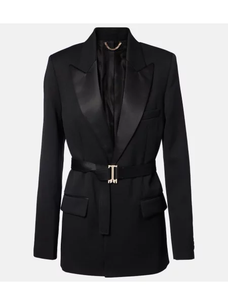 Sacou Victoria Beckham din satin negru