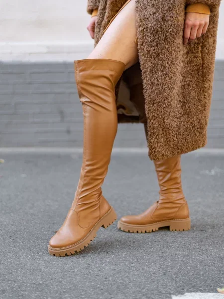 Ботфорты Emmelie Delage из искусственной кожи коричневые