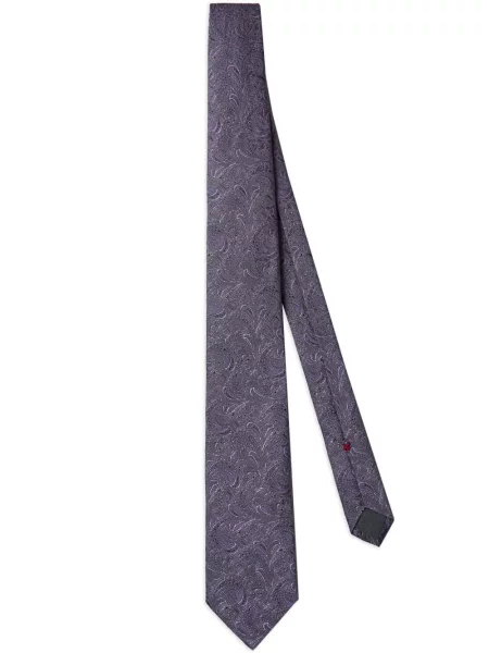 Cravată Brunello Cucinelli de mătase cu model paisley violet
