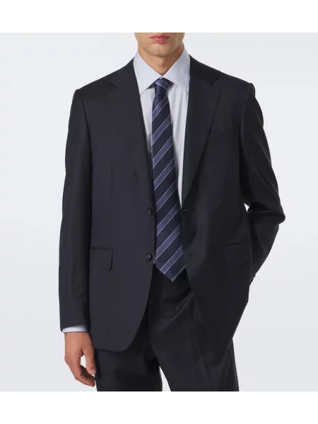 Cravată Zegna de mătase cu dungi albastru