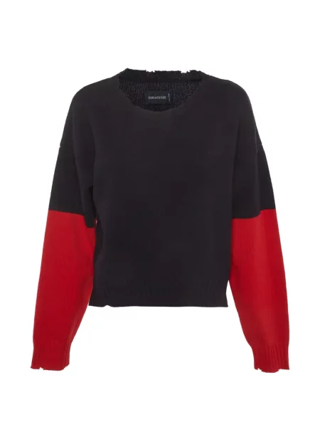 Pulover Zadig&voltaire de lână zdrențuiți albastru