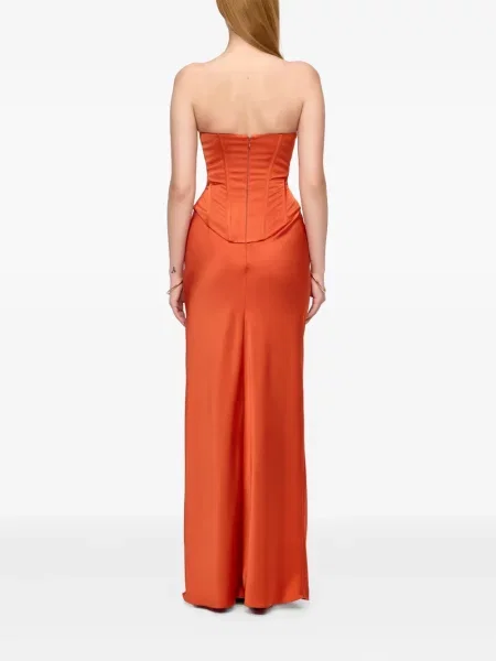 Kostiumas maksi maxi suknele V:pm Atelier korsetas oranžinė