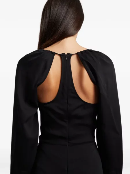Rochie maxi Christopher Esber cu volane negru