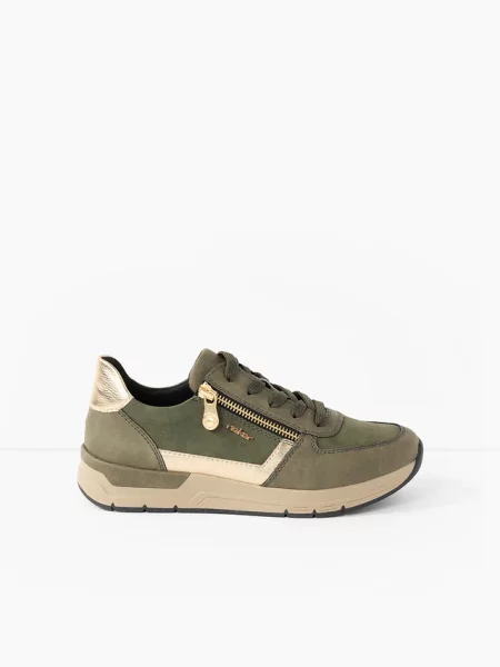 Komfortowe sneakersy marki Rieker z wyściełaną wkładką zielone