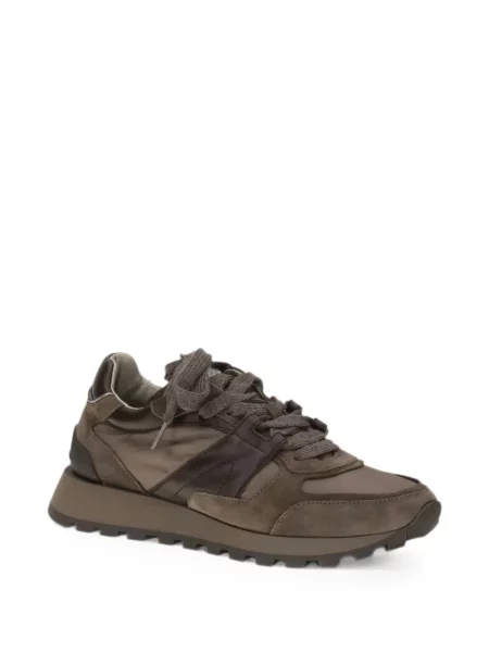 Fűzős szarvasbőr sneaker Brunello Cucinelli barna