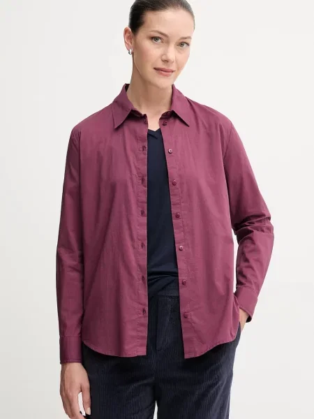 United Colors of Benetton koszula regular z kołnierzykiem klasycznym fioletowy