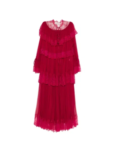 Rochie maxi Chloé din dantelă de costum roz