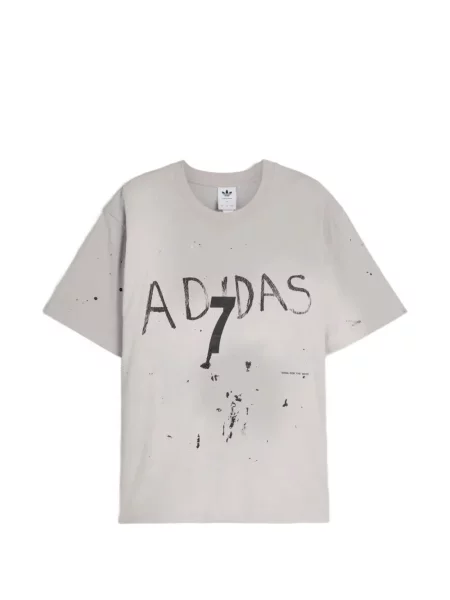 Lung tricou Adidas cu imagine gri