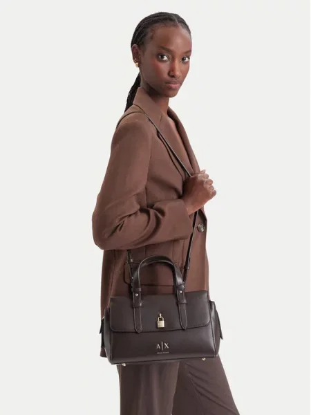 Torbica Armani Exchange Tamno smeđa