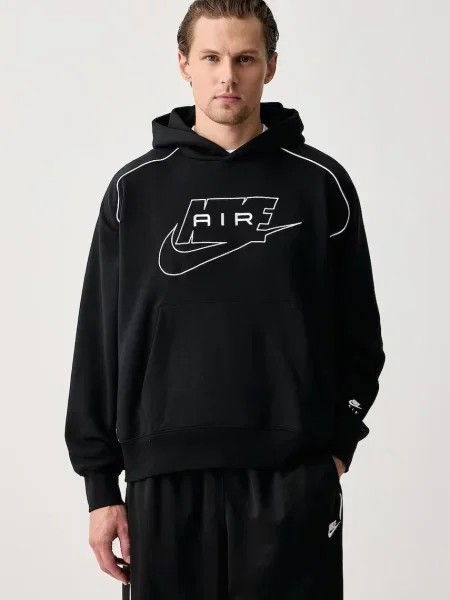 Nike Sportswear bluza z kapturem z bawełną Air czarna