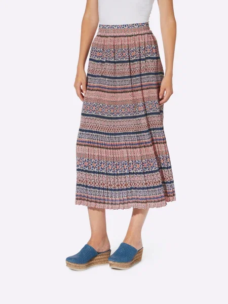 Heine Fustă ecru roz pal albastru