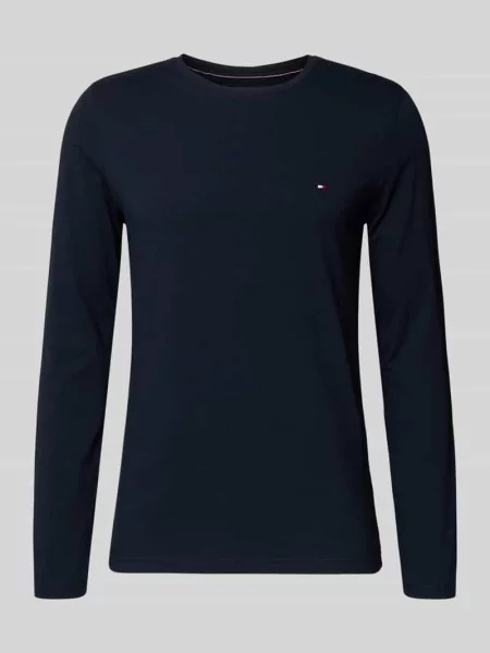 Tommy Hilfiger koszulka z długim rękawem Mężczyźni niebieski jednolity M granatowa