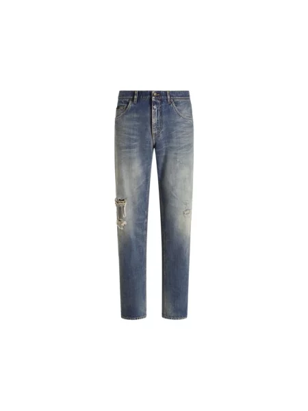 Jeansy straight leg Dolce And Gabbana niebieskie