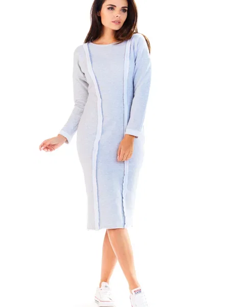 Midi obleka Awama bela