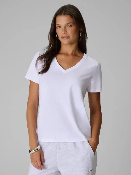 T-shirt regular gładki 4F biała