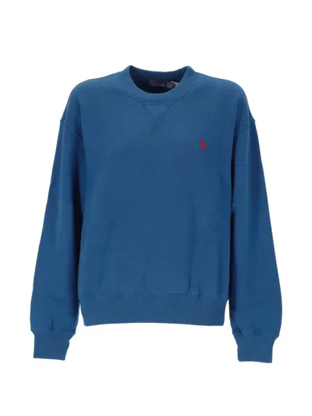 Hanorac Polo Ralph Lauren cu decolteu rotund cu autograf din țesătură twill albastru