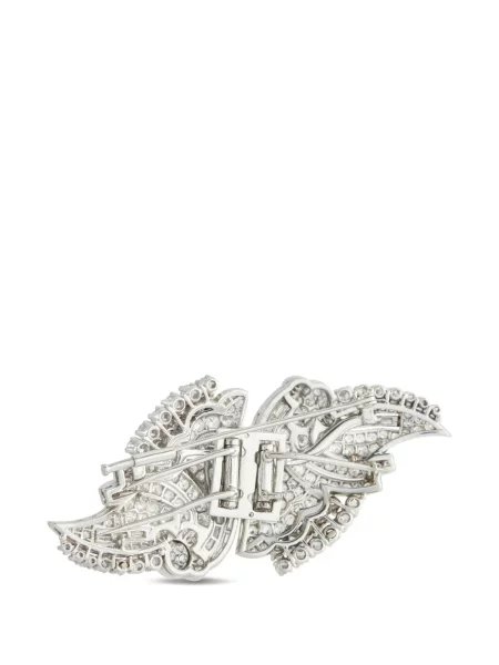 Diamant brosa Lb Exclusive cu imprimeu geometric argintiu