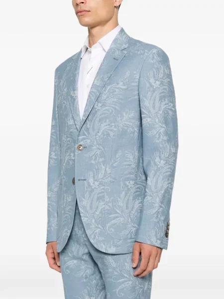 Sacou Etro cu imagine cu model paisley albastru