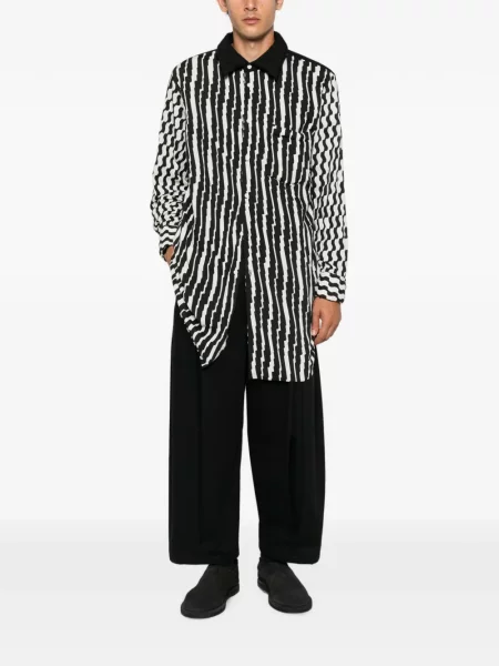 Дълго риза Comme Des Garçons Homme Plus с принт с абстрактен десен бяло
