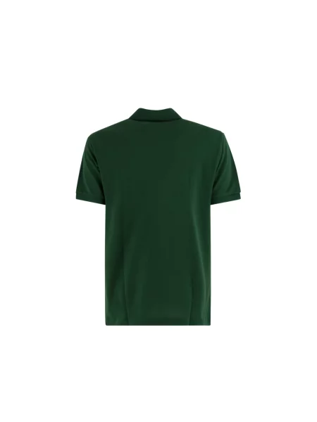 Lniana koszulka polo Lacoste z logo w miejskim stylu zielona