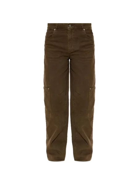 Pantaloni cargo Moncler cu autograf maro