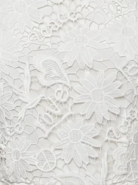 Lung rochie midi Sandro din dantelă alb