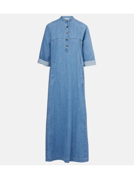Rochie din denim Dries Van Noten de costum albastru