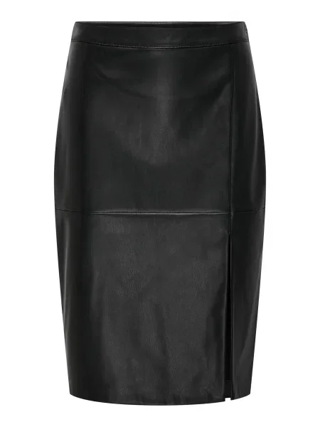 ONLY Fustă din imitație de piele Oline negru