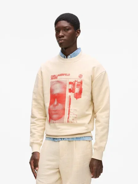 KARL LAGERFELD JEANS Mikina / krvavo červená béžová