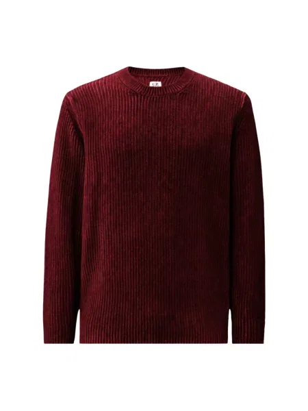 Sweter C.p. Company z okrągłym dekoltem czerwony
