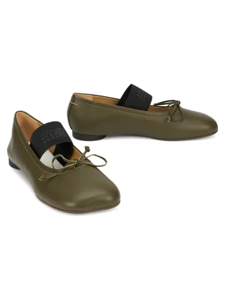 Balerinki Mm6 Maison Margiela skórzane zielone