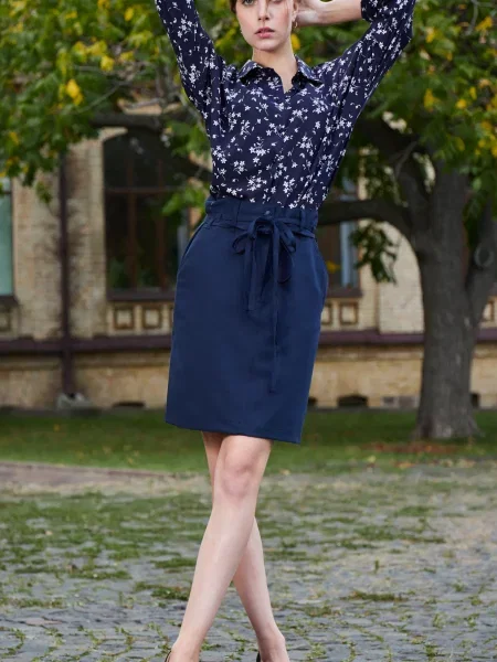 Спідниця міні LadyLike бавовна/поліестер синій