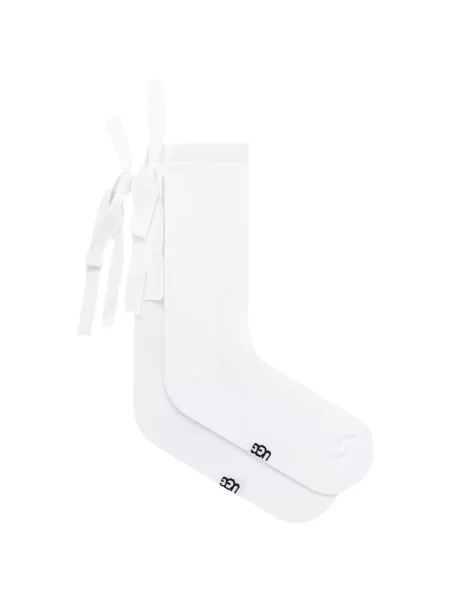 Ponožky Ugg s mašlí bílé