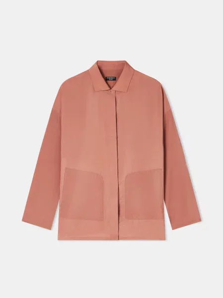 Повседневная рубашка Emporio Armani из модала розовая