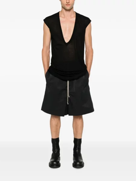 Pantaloni scurți Rick Owens cu cordon negru