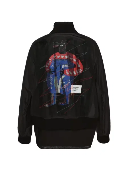 Geacă bomber Ordinary Couture Code cu imagine negru