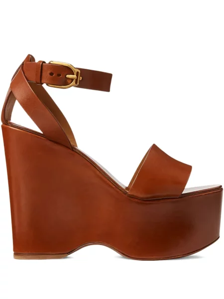 Sandale Ralph Lauren Collection cu platformă maro