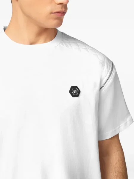 Tricou Philipp Plein scurt alb