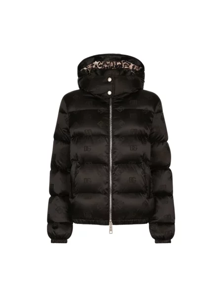 Satynowa kurtka puchowa Dolce And Gabbana czarna