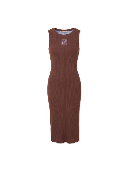 Sukienka z rozcięciem Marni brązowa