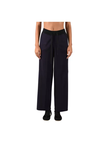 Spodnie Elisabetta Franchi z logo niebieskie