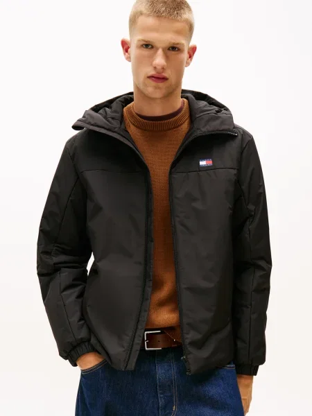 Tommy Jeans Geacă de primăvară-toamnă negru