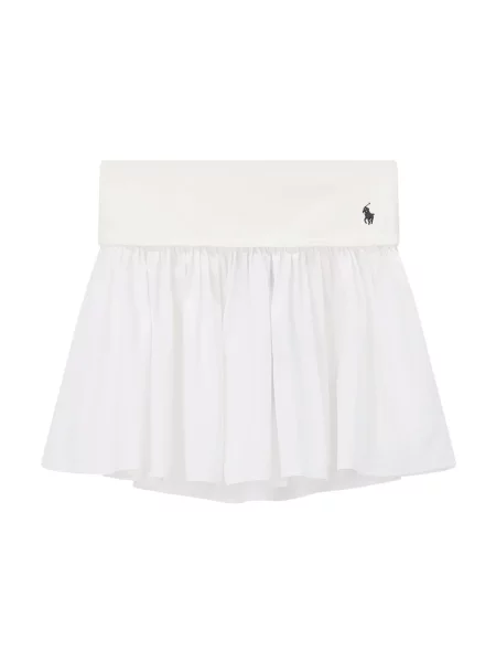 Rozkloszowana spódnica mini z czystej bawełny Polo Ralph Lauren biała