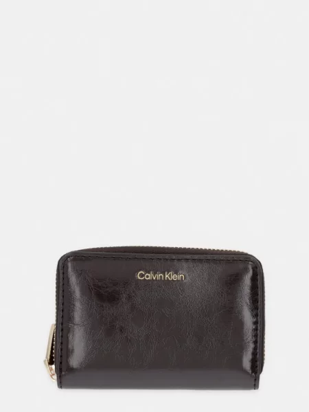 Portofel Calvin Klein Foil Glossy Square Zip Around maro